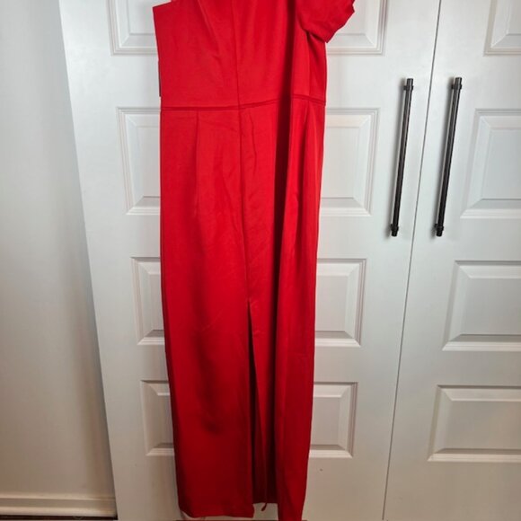 Mac Duggal Women's Ieena One Shoulder Short Sleeve Gown Size 12 - Picture 7 of 9